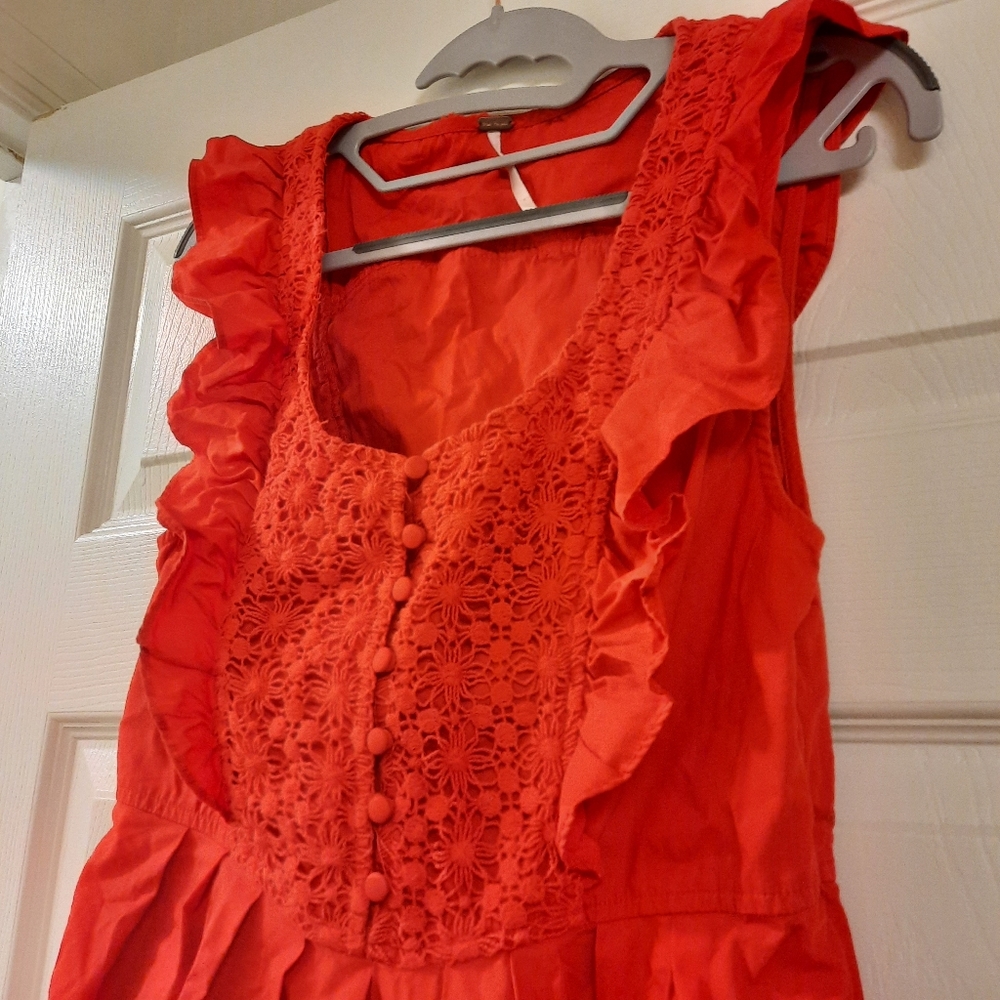 Free People Half Moon Cottagecore Red Mini Dress, Small, ♥️ Valentine's dress